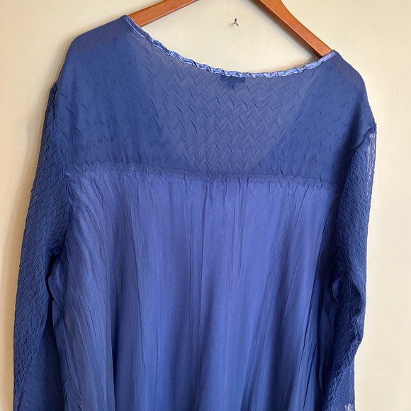 Komarov Lace Trim Charmeuse & Chiffon Tiered Dress - Picture 7 of 12